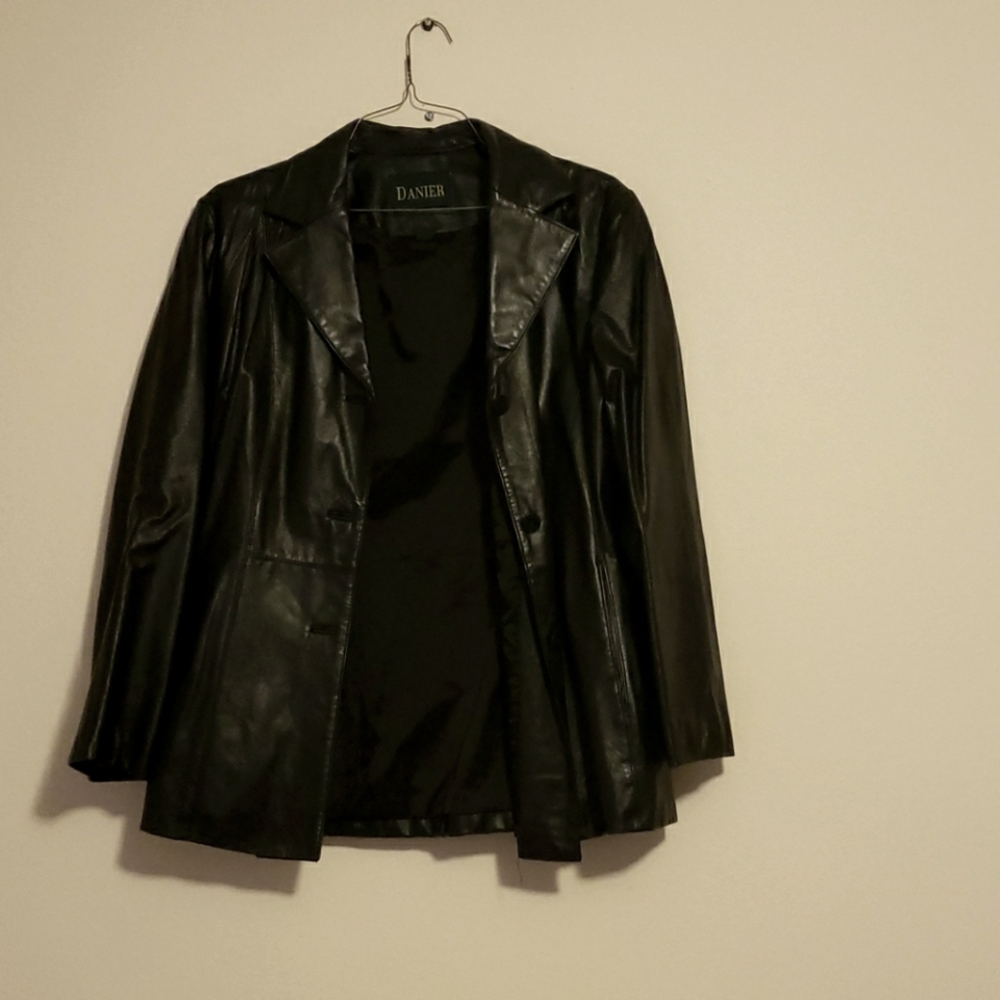 Danier black leather jacket
